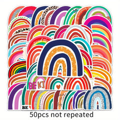 50pcs Rainbow Bridge Graffiti Stickers for Luggage Notebooks Scooters