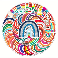 50pcs Rainbow Bridge Graffiti Stickers for Luggage Notebooks Scooters