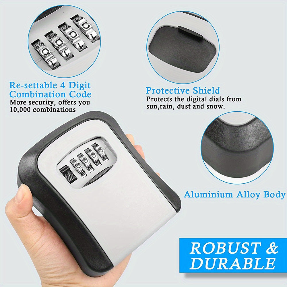 Outdoor Key Lock Box Portable Combination Security Lockbox Waterproof