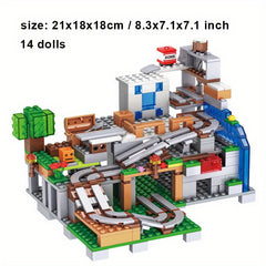 Bricks Mine Mountain Cave Slide Building Blocks Toys for Gift