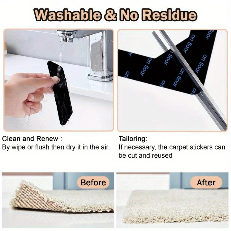 8pcs Self Adhesive Fastener Stickers Hook Loop for Bed Sofa Mat Carpet