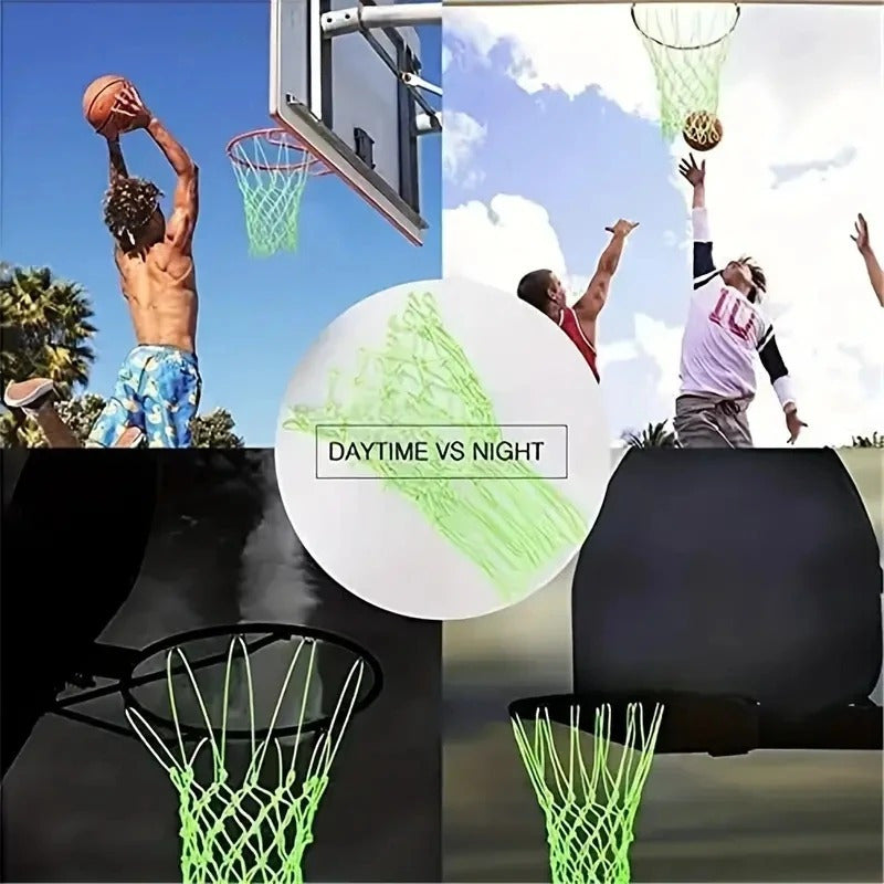 Luminous Basketball Net with Frame - Fluorescent Glow in the Dark Design