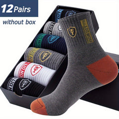 6 Pairs Men's Athletic Quarter Socks - Assorted Varieties