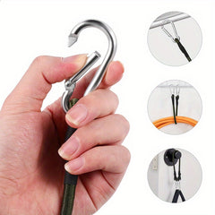 Elastic Rope Carabiner Tie Down Straps for Outdoor Tent Camping