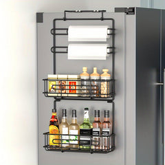 Wall Mounted Refrigerator Storage Rack Kitchen Household Functional