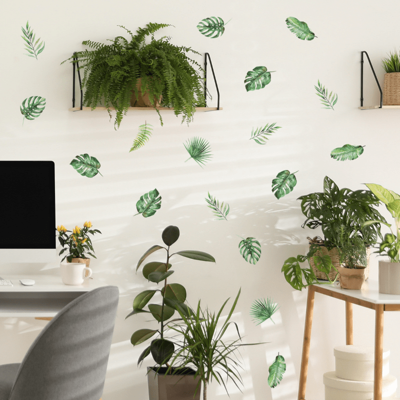Leaf Wall Stickers Green Plant Decoration