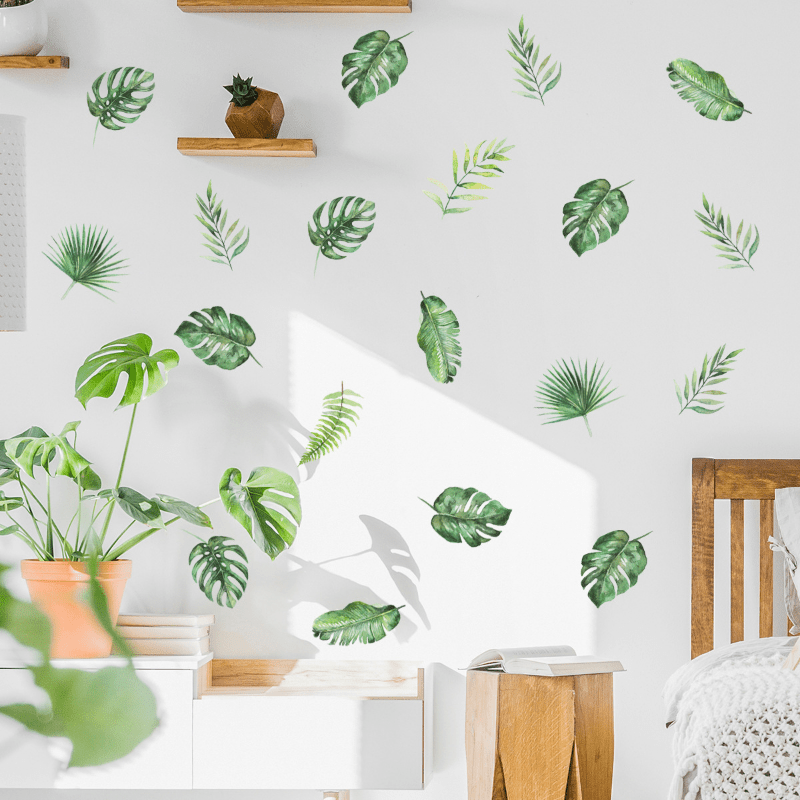 Leaf Wall Stickers Green Plant Decoration