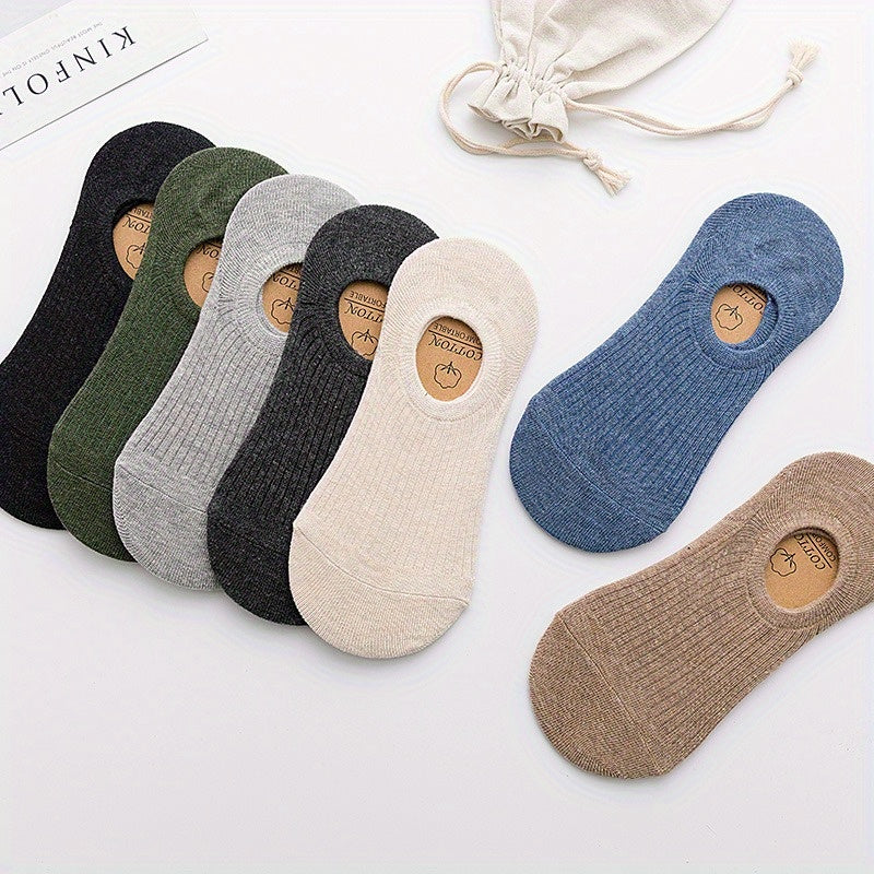 Men's Solid Liner Anklets Socks Soft Breathable Sweat Absorbent