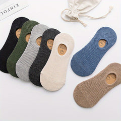 Men's Solid Liner Anklets Socks Soft Breathable Sweat Absorbent