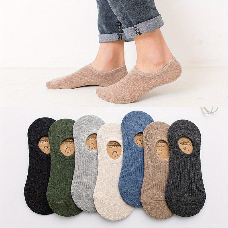 Men's Solid Liner Anklets Socks Soft Breathable Sweat Absorbent