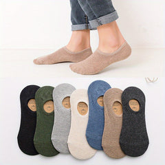 Men's Solid Liner Anklets Socks Soft Breathable Sweat Absorbent