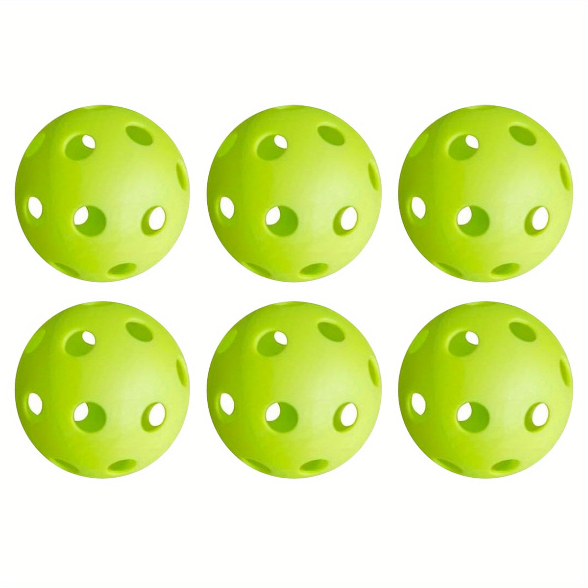 6pcs Lightweight Hollow Pickleball Balls for Training & Party