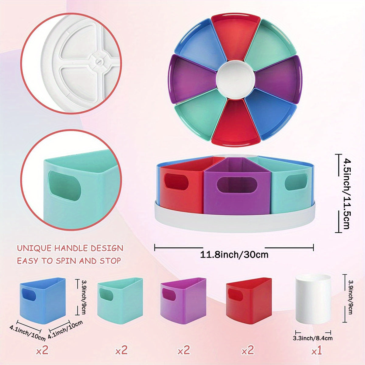 Rotating Art Supplies Organizer for Desk