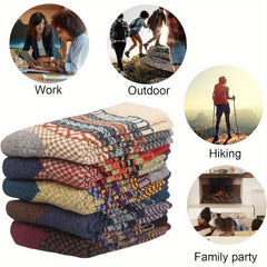 5 Pairs Wool Socks Winter Warm Cozy Soft Crew Socks Men Women Christmas Gift