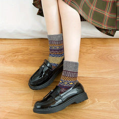 5 Pairs Wool Socks Winter Warm Cozy Soft Crew Socks Men Women Christmas Gift