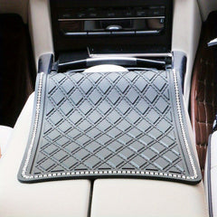 Car Perfume Ornament Rhinestone Plaid Placement Mat Car Interior Accessory