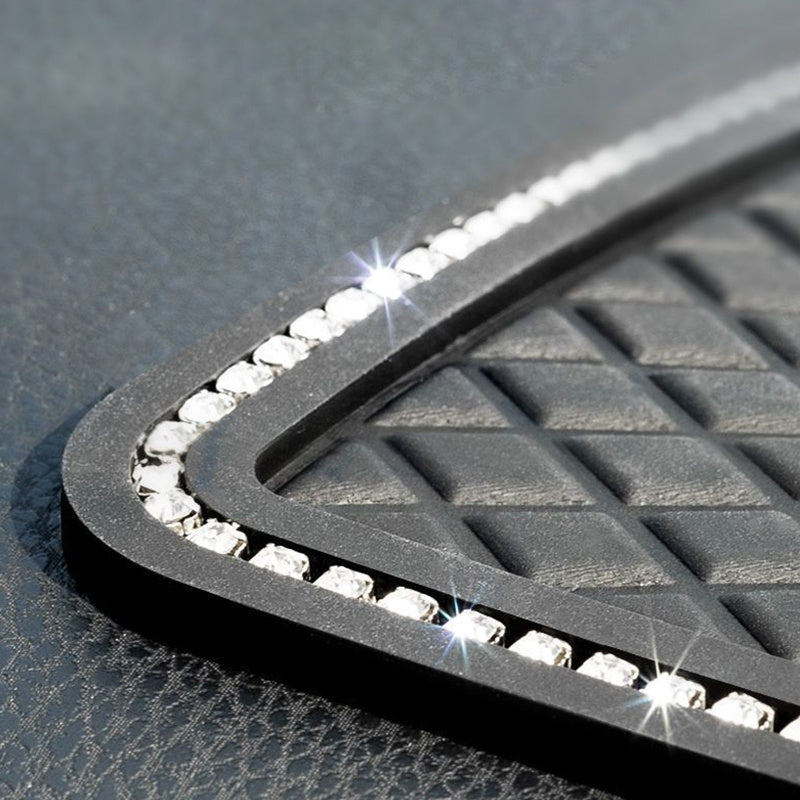 Car Perfume Ornament Rhinestone Plaid Placement Mat Car Interior Accessory