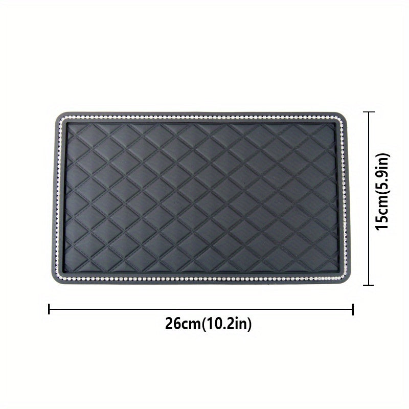 Car Perfume Ornament Rhinestone Plaid Placement Mat Car Interior Accessory