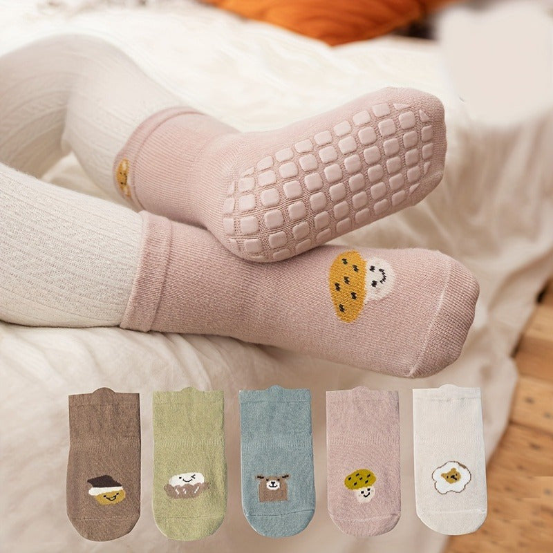 Kids Floor Socks for Spring Autumn Non-slip Walking Cartoon Socks