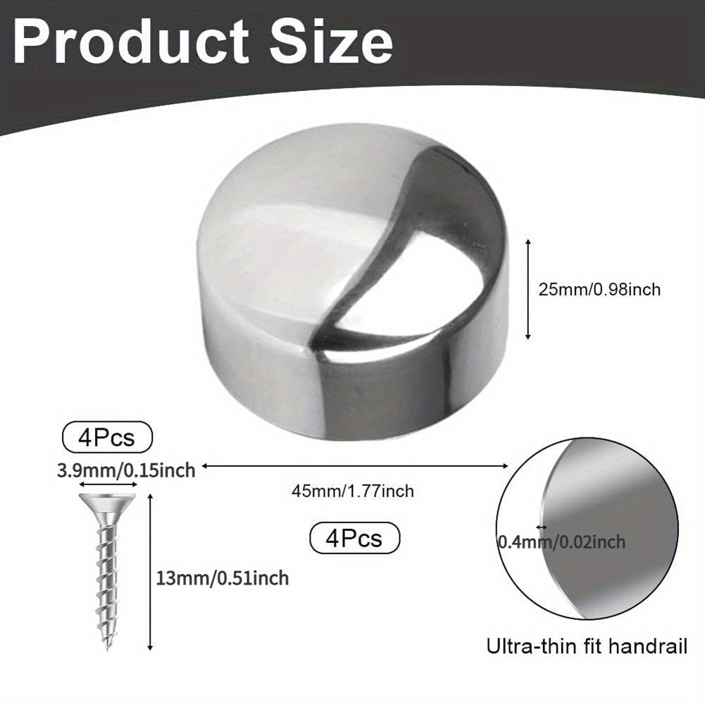 4pcs Staircase Handrails PVC Armrest Accessories Pipe Plug Round End Caps