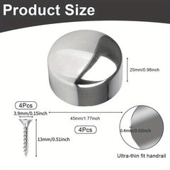 4pcs Staircase Handrails PVC Armrest Accessories Pipe Plug Round End Caps