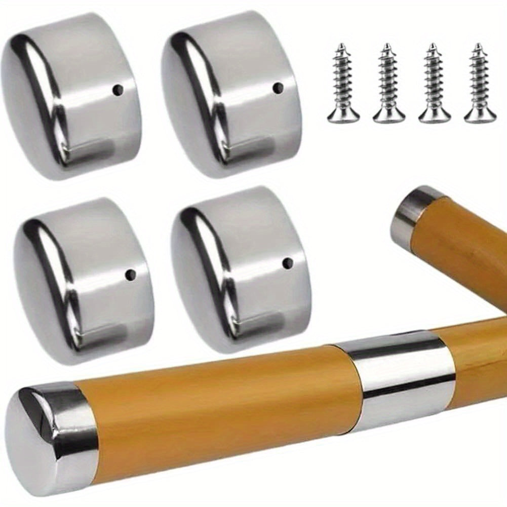 4pcs Staircase Handrails PVC Armrest Accessories Pipe Plug Round End Caps