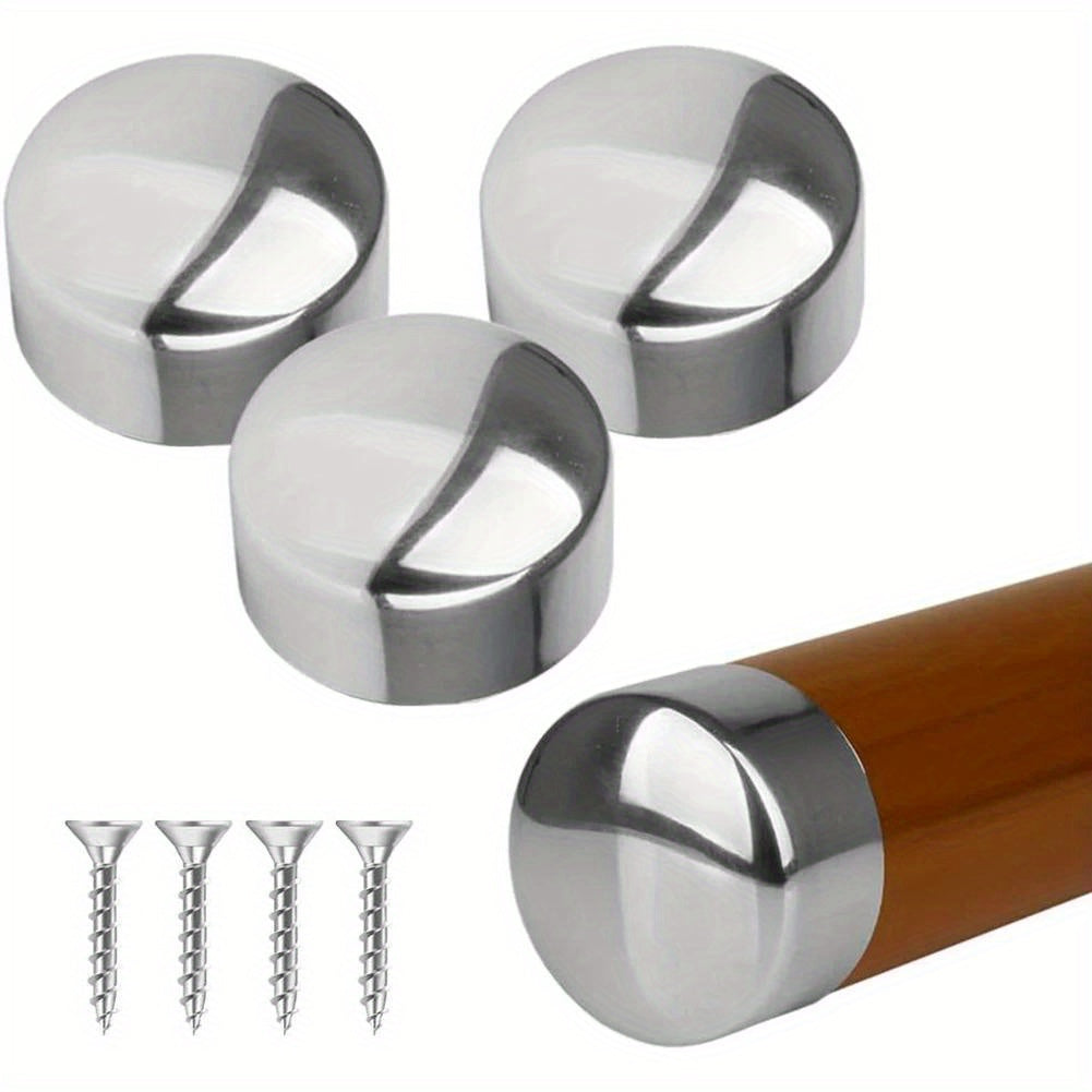 4pcs Staircase Handrails PVC Armrest Accessories Pipe Plug Round End Caps