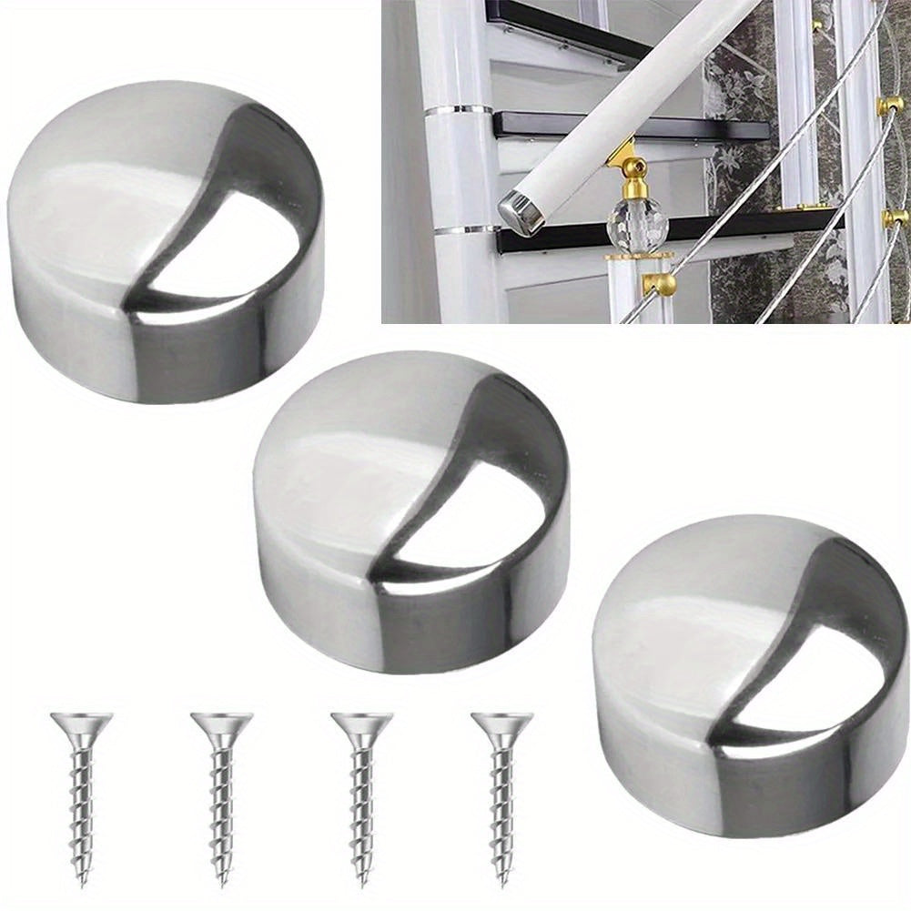 4pcs Staircase Handrails PVC Armrest Accessories Pipe Plug Round End Caps