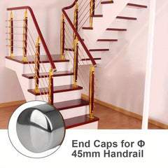 4pcs Staircase Handrails PVC Armrest Accessories Pipe Plug Round End Caps