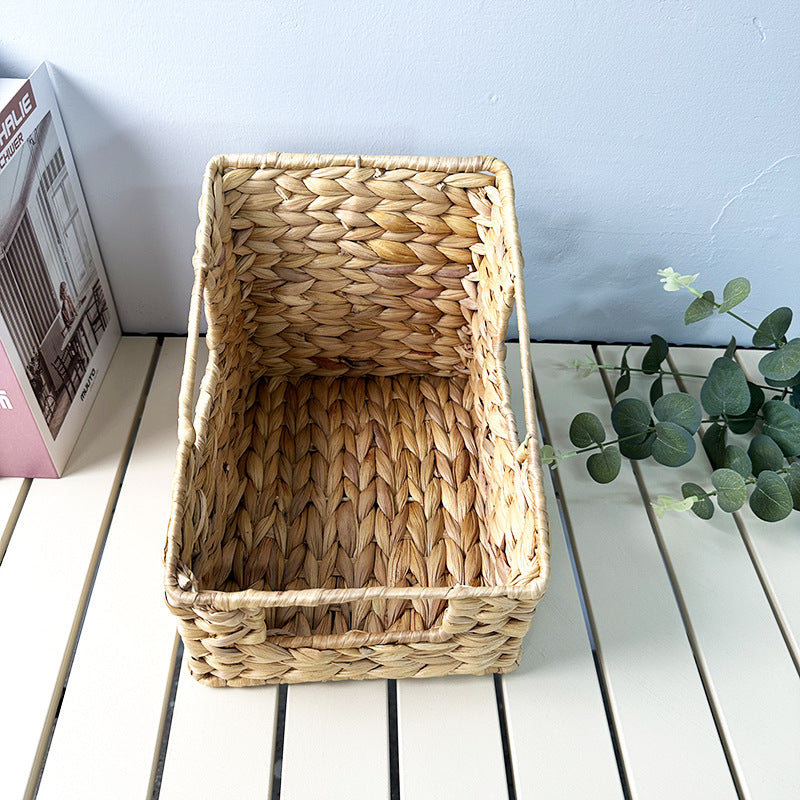 Handwoven Storage Box Natural Materials Office Storage