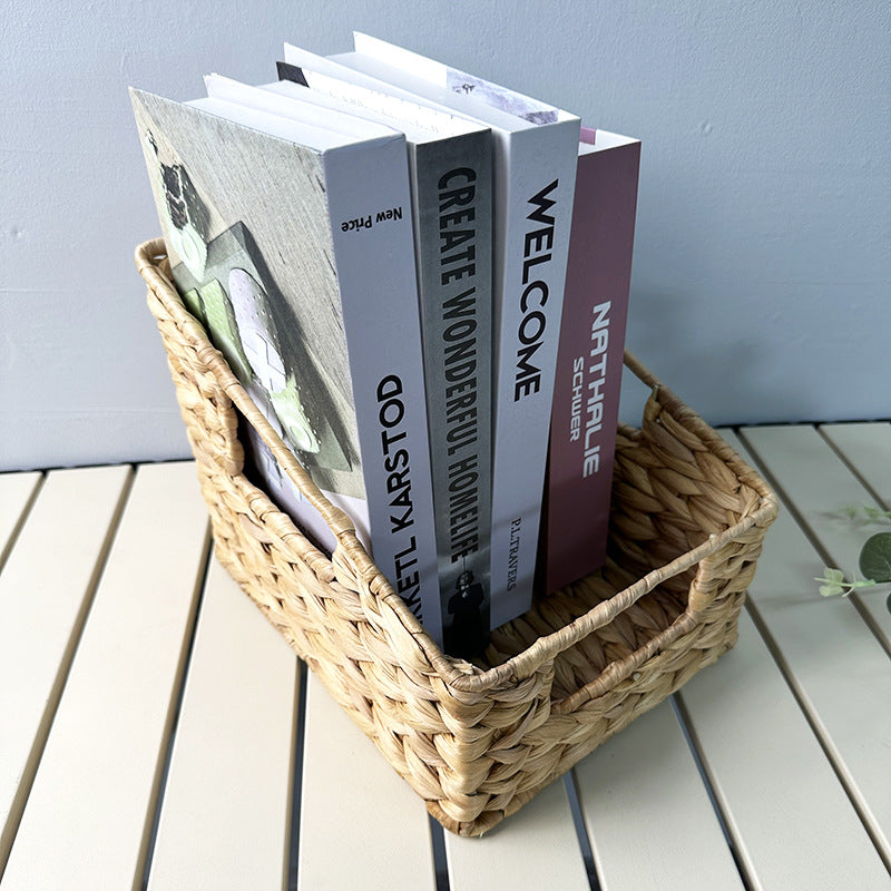 Handwoven Storage Box Natural Materials Office Storage