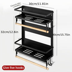 Folding Magnetic Refrigerator Storage Rack Kitchen Organizer