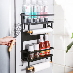 Folding Magnetic Refrigerator Storage Rack Kitchen Organizer