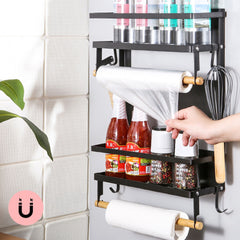 Folding Magnetic Refrigerator Storage Rack Kitchen Organizer
