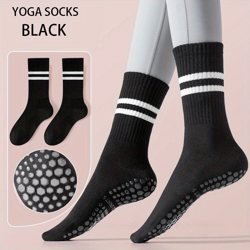 Winter Mid Calf Non Slip Silicone Socks for Yoga Pilates Barre Ballet