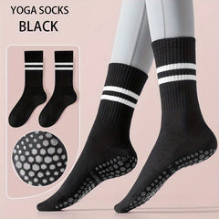 Winter Mid Calf Non Slip Silicone Socks for Yoga Pilates Barre Ballet