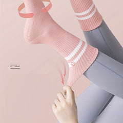 Winter Mid Calf Non Slip Silicone Socks for Yoga Pilates Barre Ballet