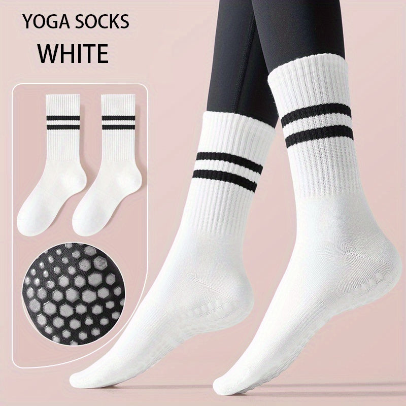 Winter Mid Calf Non Slip Silicone Socks for Yoga Pilates Barre Ballet