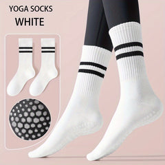 Winter Mid Calf Non Slip Silicone Socks for Yoga Pilates Barre Ballet