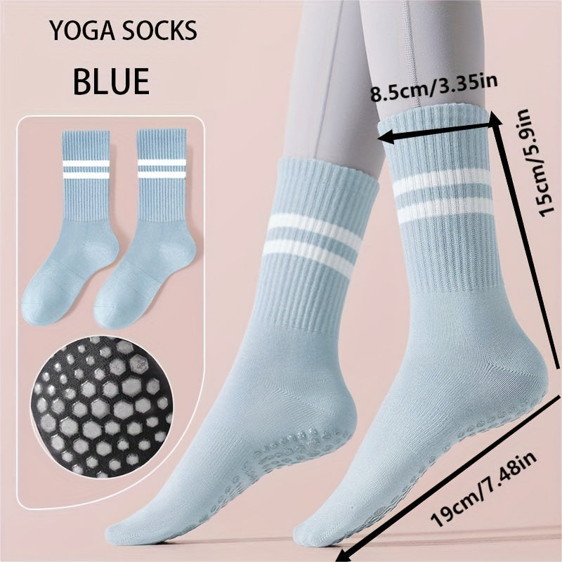 Winter Mid Calf Non Slip Silicone Socks for Yoga Pilates Barre Ballet