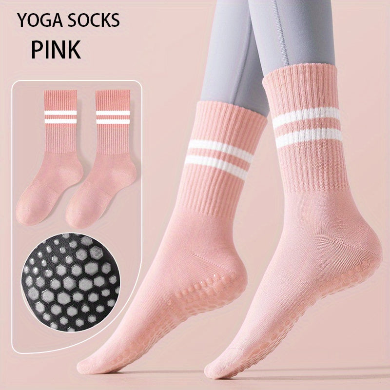 Winter Mid Calf Non Slip Silicone Socks for Yoga Pilates Barre Ballet