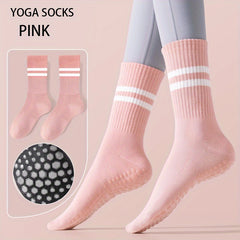 Winter Mid Calf Non Slip Silicone Socks for Yoga Pilates Barre Ballet