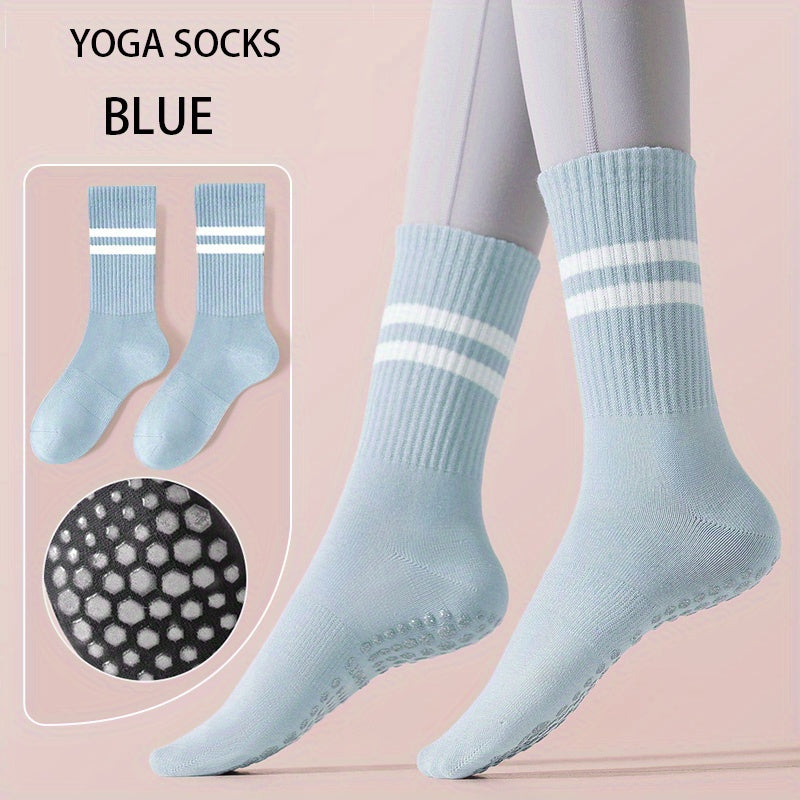Winter Mid Calf Non Slip Silicone Socks for Yoga Pilates Barre Ballet