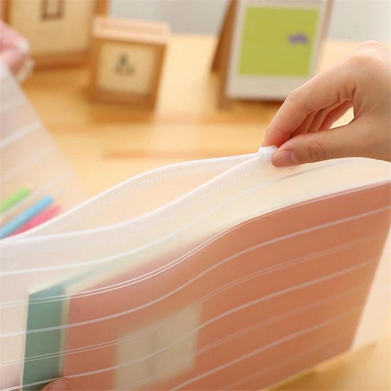 Stripe Translucent A4 Invoice File Bag with Pencil Holder