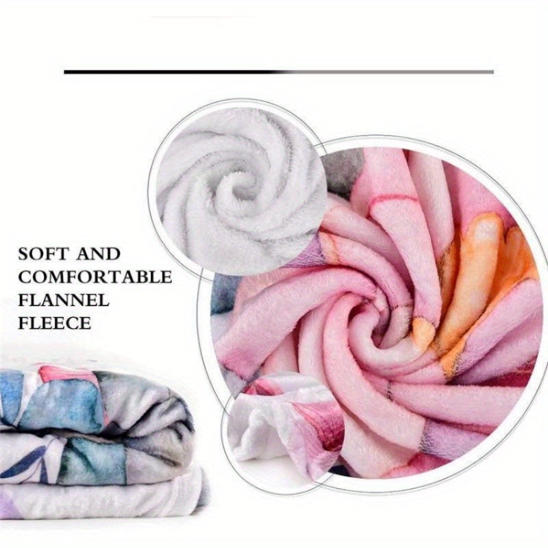 Rose Blanket Quilt Cover Travel Bedding Flannel Blanket Bedspread