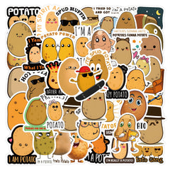 62pcs Potato Man Graffiti Stickers for Cars Laptops Mugs Waterproof DIY