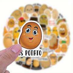62pcs Potato Man Graffiti Stickers for Cars Laptops Mugs Waterproof DIY