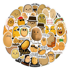 62pcs Potato Man Graffiti Stickers for Cars Laptops Mugs Waterproof DIY