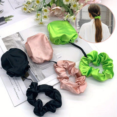 Cup Cover Hair Rings Set with Drinking Hole Scrunchie