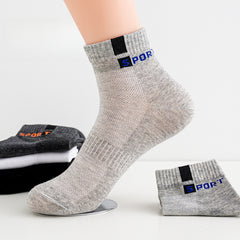 Men's Mid Crew Sport Socks Mesh Sweat-absorbing Comfy Breathable Socks